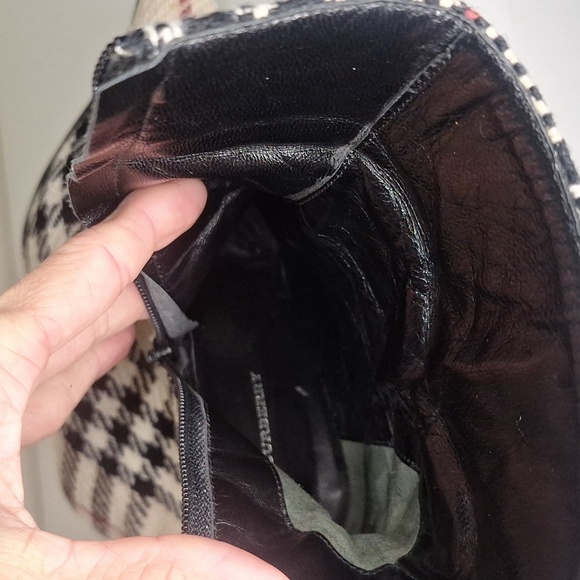 Burberry Vintage Beige Nova Check Wool Tweed Fabric ankle booties - Picture 10 of 11